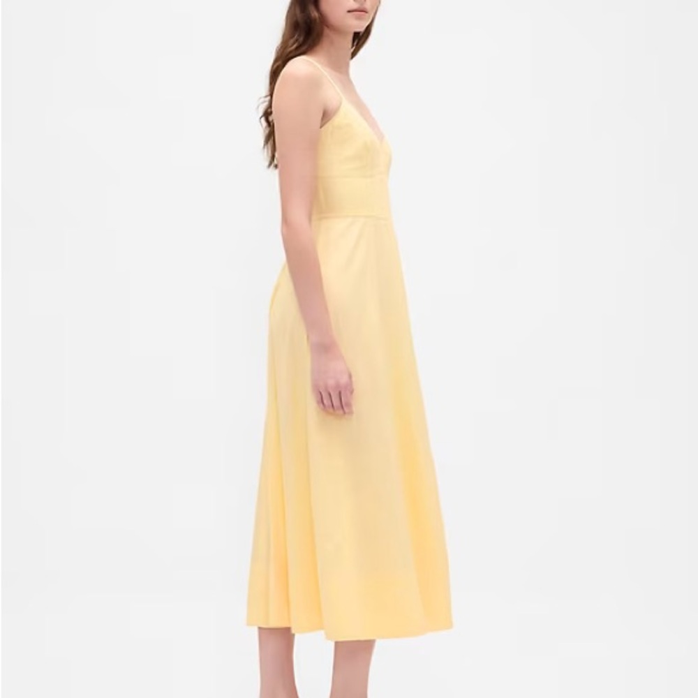 GAP Yellow Midi Dress with Spaghetti Straps - Picture 3 of 9